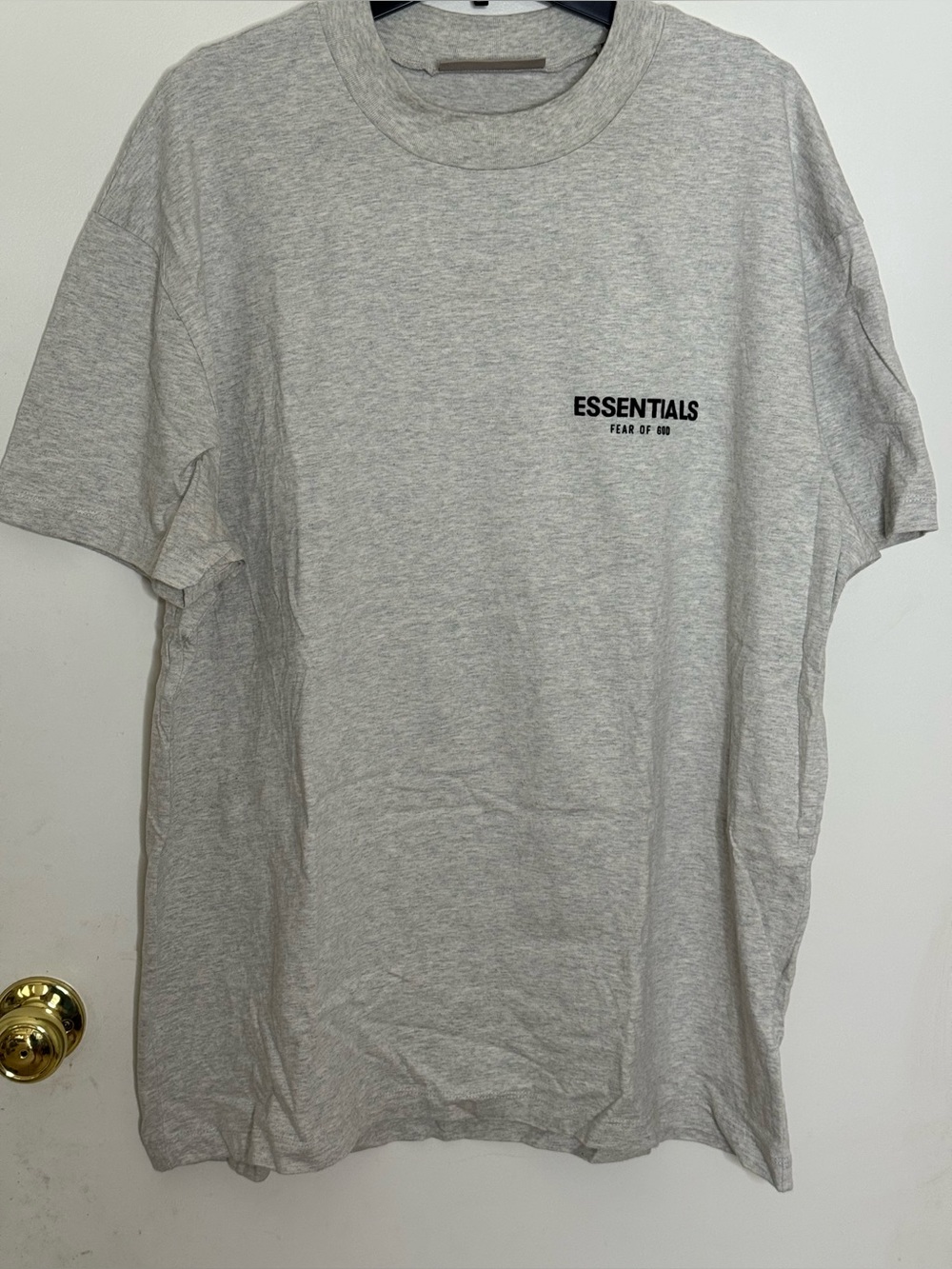 Fear of God Essentials Light Heather Gray Short Sleeve Logo Tee